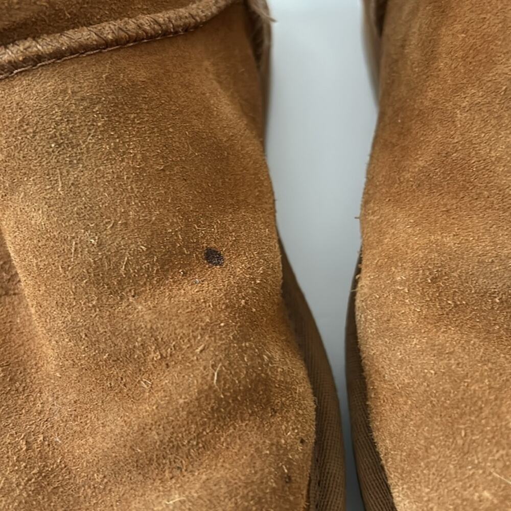 UGG Koolaburra Victoria Short Boots Size 8 Women's Brown Bow Suede Leather - Picture 4 of 12